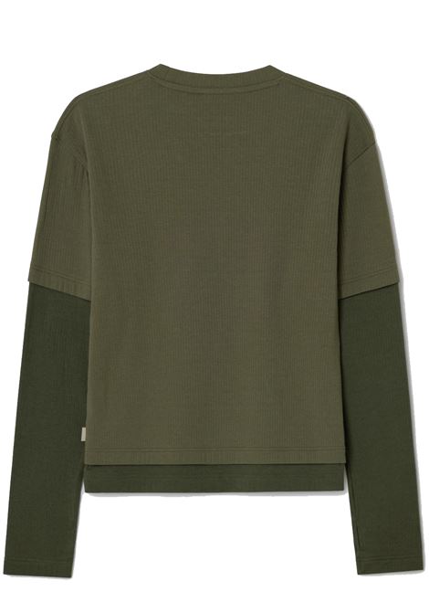 t-shirt roque double hem uomo verde CARRER | ROQUE DOUBLE HEM LONG SLEEVEDOUBLE GREEN